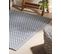 Tapis Extérieur Au Motif Zigzag Bleu 60 X 90 Cm Mango