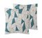 Lot De 2 Coussins Coton Bleu Clarkia 45 X 45 Cm