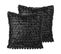 Lot De 2 Coussins Cuir Pu Noir Lobelia 45 X 45 Cm