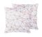 Lot De 2 Coussins Coton Rose Clarkia 45 X 45 Cm