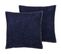 Lot De 2 Coussins Gaufré Bleu Foncé Melur 45 X 45 Cm