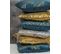 Lot De 2 Coussins Velours Bleu Paon Freesia 45 X 45 Cm