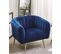 Velours Fauteuil Bleu Foncé Laconia