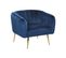 Velours Fauteuil Bleu Foncé Laconia