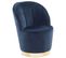 Velours Fauteuil Bleu Foncé Alby