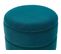 Pouf En Velours Bleu Paon Avec Rangement Elgin