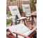 Lot De 2 Chaises De Jardin Avec Coussins Gris Et Beige Toscana