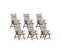 Lot De 6 Chaises De Jardin Avec Coussin Gris Et Beige Toscana