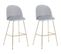 Tabouret De Bar Set De 2 Velours Gris Clair Arcola