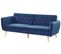 Canapé Convertible 2 Places En Velours Bleu Cobalt Bardu