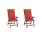 Lot De 2 Chaises De Jardin Avec Coussins Rouges Toscana