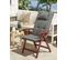 Lot De 2 Chaises De Jardin Avec Coussins Gris Graphite Toscana