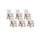 Lot De 6 Chaises En Bois Avec Coussins Blanc Cassé Toscana