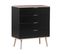 Commode 4 Tiroirs Noire Et Bois Clair Walpi