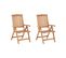 Lot De 2 Chaises De Jardin Naturelles Avec Coussins Gris Graphite Java