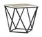 Table Appoint Carrée Effet Marbre Beige / Pied Noir 50 X 50 Cm Malibu