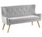 Canapé Banquette 2 Places En Tissu Gris Clair Skibby