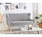 Canapé Banquette 2 Places En Tissu Gris Clair Skibby