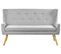 Canapé Banquette 2 Places En Tissu Gris Clair Skibby