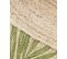 Tapis En Jute D 140 Vert / Beige Motif Feuillage Bugay