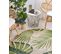 Tapis En Jute D 140 Vert / Beige Motif Feuillage Bugay