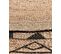 Tapis En Jute D 140 Cm Beige / Noir Motif Mandala Porsuk