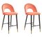 Tabouret De Bar Set De 2 Velours Corail Falton