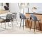 Tabouret De Bar Set De 2 Velours Gris Falton