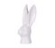 Figurine Décorative En Céramique Tête De Lapin Blanc 26 Cm Guerande