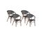 Lot De 4 Chaises De Jardin Noir Et Bois Foncé Caspri