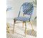 Lot De 4 Chaises De Jardin Bleu Et Blanc Rifreddo