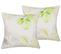 Lot De 2 Coussins Coton Blanc Peperomia 45 X 45 Cm