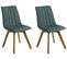 Chaise De Salle à Manger Set De 2 Tissu Vert Foncé Calgary