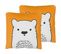 Lot De 2 Coussins Coton Orange Waranasi 45 X 45 Cm