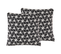 Lot De 2 Coussins Coton Noir Andirin 45 X 45 Cm