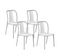 Lot De 4 Chaises De Jardin Blanc Et Gris Clair Spezia