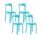 Lot De 4 Chaises De Jardin Bleu Turquoise Camogli