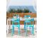 Lot De 6 Chaises De Jardin Bleu Turquoise Camogli