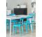 Lot De 6 Chaises De Jardin Bleu Turquoise Camogli