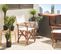 Lot De 2 Chaises De Jardin Bois Foncé Et Blanc Cassé Cine