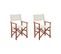 Lot De 2 Chaises De Jardin Bois Foncé Et Blanc Cassé Cine