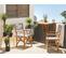 Lot De 2 Chaises De Jardin Bois Clair Et Gris Cine