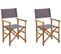 Lot De 2 Chaises De Jardin Bois Clair Et Gris Cine