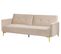 Canapé Convertible 3 Places En Velours Beige Lucan