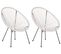 Chaise De Jardin Set De 2 Blanc Acapulco Ii