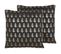 Lot De 2 Coussins Coton Noir Leroy 45 X 45 Cm