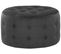 Pouf En Velours Noir D 55 Cm Tampa