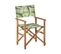 Lot De 2 Chaises De Jardin Bois Clair Et Gris à Motif Feuilles Tropicales Cine