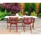 Lot De 4 Chaises De Jardin Rouges Pesaro