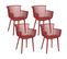 Lot De 4 Chaises De Jardin Rouges Pesaro